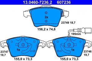 ATE 13.0460-7236.2 - Brzdové platničky -