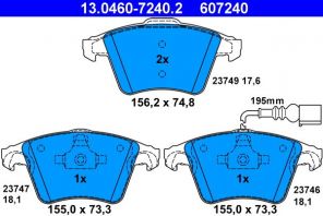 ATE 13.0460-7240.2 - Brzdové platničky -