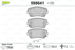 Valeo 598641 - Brzdové platničky -