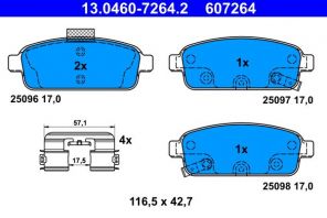 ATE 13.0460-7264.2 - Brzdové platničky -