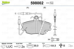 Valeo 598002 - Brzdové platničky -