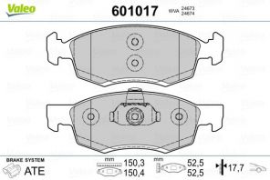 Valeo 601017 - Brzdové platničky -