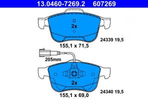 ATE 13.0460-7269.2 - Brzdové platničky -
