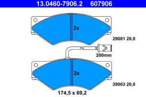 ATE 13.0460-7906.2 - Brzdové platničky -