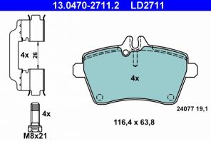 ATE 13.0470-2711.2 - Brzdové platničky -