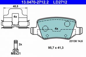 ATE 13.0470-2712.2 - Brzdové platničky -