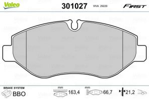 Valeo 301027 - Brzdové platničky -