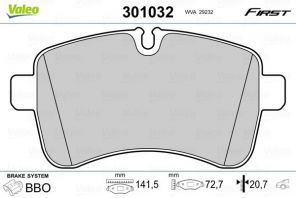 Valeo 301032 - Brzdové platničky -