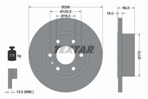 Textar 93177500 - Brzdový kotúč -