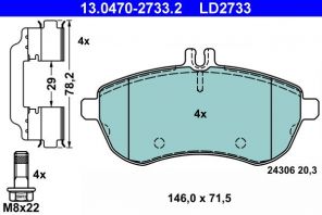 ATE 13.0470-2733.2 - Brzdové platničky -