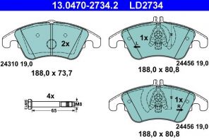 ATE 13.0470-2734.2 - Brzdové platničky -