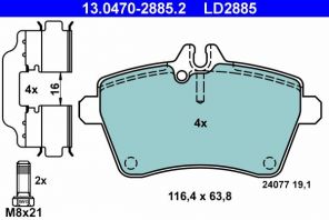 ATE 13.0470-2885.2 - Brzdové platničky -