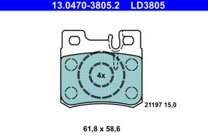ATE 13.0470-3805.2 - Brzdové platničky -