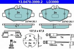 ATE 13.0470-3999.2 - Brzdové platničky -