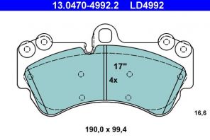 ATE 13.0470-4992.2 - Brzdové platničky -