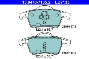 ATE 13.0470-7135.2 - Brzdové platničky -