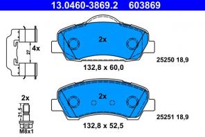 ATE 13.0460-3869.2 - Brzdové platničky -