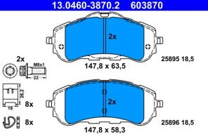 ATE 13.0460-3870.2 - Brzdové platničky -