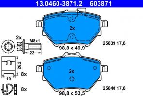 ATE 13.0460-3871.2 - Brzdové platničky -