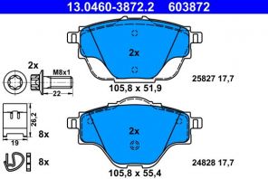 ATE 13.0460-3872.2 - Brzdové platničky -