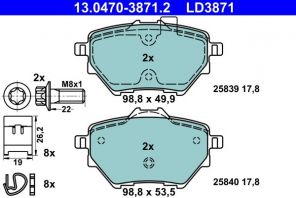ATE 13.0470-3871.2 - Brzdové platničky -