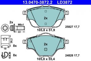 ATE 13.0470-3872.2 - Brzdové platničky -