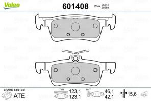 Valeo 601408 - Brzdové platničky -