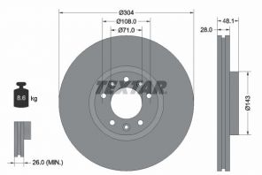 Textar 92232303 - Brzdový kotúč -