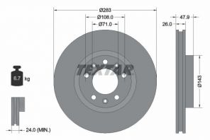 Textar 92267903 - Brzdový kotúč -