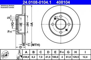 ATE 24.0108-0104.1 - Brzdový kotúč -