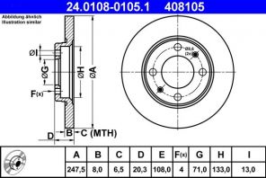 ATE 24.0108-0105.1 - Brzdový kotúč -