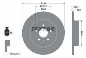 Textar 92275203 - Brzdový kotúč -