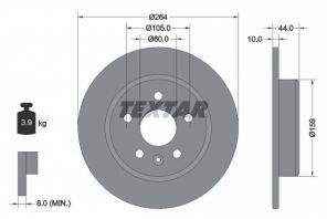 Textar 92275303 - Brzdový kotúč -