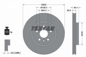 Textar 92277203 - Brzdový kotúč -