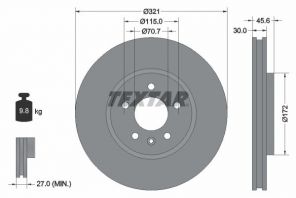 Textar 92256803 - Brzdový kotúč -