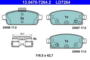 ATE 13.0470-7264.2 - Brzdové platničky -