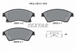 Textar 2503101 - Brzdové platničky -