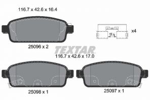 Textar 2509602 - Brzdové platničky -