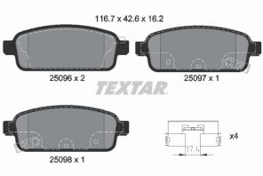 Textar 2509681 - Brzdové platničky -