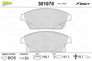 Valeo 301070 - Brzdové platničky -