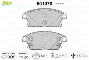 Valeo 601070 - Brzdové platničky -