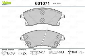 Valeo 601071 - Brzdové platničky -
