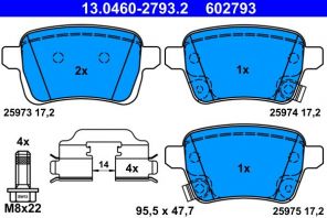 ATE 13.0460-2793.2 - Brzdové platničky -