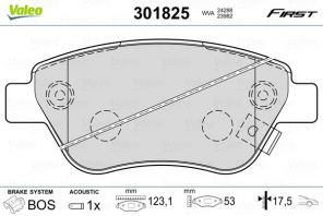 Valeo 301825 - Brzdové platničky -
