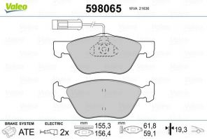 Valeo 598065 - Brzdové platničky -