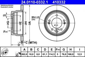 ATE 24.0110-0332.1 - Brzdový kotúč -
