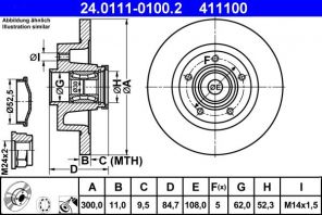 ATE 24.0111-0100.2 - Brzdový kotúč -