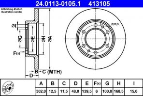 ATE 24.0113-0105.1 - Brzdový kotúč -