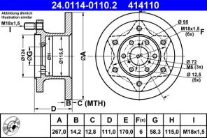 ATE 24.0114-0110.2 - Brzdový kotúč -