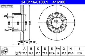 ATE 24.0116-0100.1 - Brzdový kotúč -